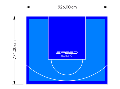 72M2/774X926CM BŁĘKITNO-NIEBIESKIE BOISKO DO KOSZYKÓWKI SPEEDSPORT HEXA POWER PRO