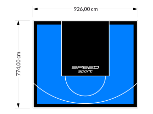 72M2/774X926CM BŁĘKITNO-CZARNE BOISKO DO KOSZYKÓWKI SPEEDSPORT HEXA POWER PRO