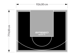 72M2/774X926CM CZARNO-SZARE BOISKO DO KOSZYKÓWKI SPEEDSPORT HEXA POWER PRO