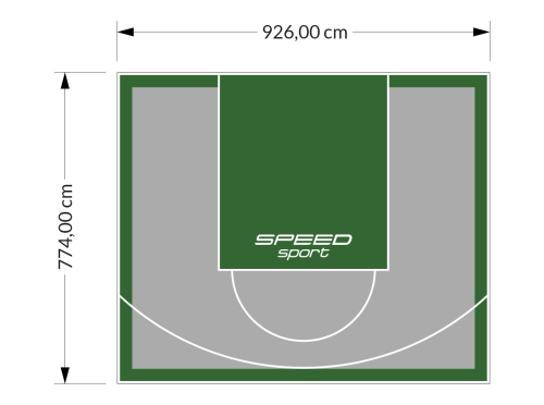 72M2/774X926CM SZARO-ZIELONE BOISKO DO KOSZYKÓWKI SPEEDSPORT HEXA POWER PRO
