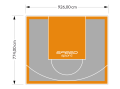 72M2/774X926CM SZARO-POMARAŃCZOWE BOISKO DO KOSZYKÓWKI SPEEDSPORT HEXA POWER PRO