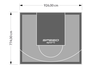 72M2/774X926CM SZARO-GRAFITOWE BOISKO DO KOSZYKÓWKI SPEEDSPORT HEXA POWER PRO