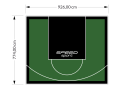 72M2/774X926CM ZIELONO-CZARNE BOISKO DO KOSZYKÓWKI SPEEDSPORT HEXA POWER PRO
