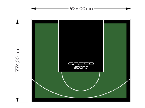 72M2/774X926CM ZIELONO-CZARNE BOISKO DO KOSZYKÓWKI SPEEDSPORT HEXA POWER PRO
