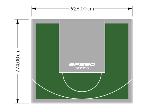 72M2/774X926CM ZIELONO-SZARE BOISKO DO KOSZYKÓWKI SPEEDSPORT HEXA POWER PRO
