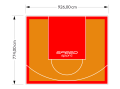 72M2/774X926CM POMARAŃCZOWO-CZERWONE BOISKO DO KOSZYKÓWKI SPEEDSPORT HEXA POWER PRO