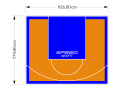 72M2/774X926CM POMARAŃCZOWO-NIEBIESKIE BOISKO DO KOSZYKÓWKI SPEEDSPORT HEXA POWER PRO