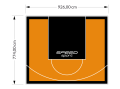 72M2/774X926CM POMARAŃCZOWO-CZARNE BOISKO DO KOSZYKÓWKI SPEEDSPORT HEXA POWER PRO