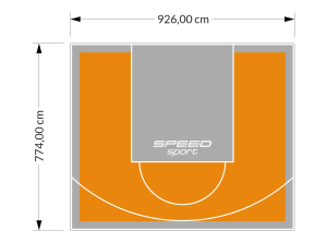 72M2/774X926CM POMARAŃCZOWO-SZARE BOISKO DO KOSZYKÓWKI SPEEDSPORT HEXA POWER PRO