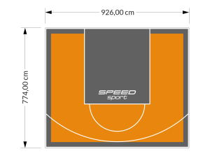 72M2/774X926CM POMARAŃCZOWO-GRAFITOWE BOISKO DO KOSZYKÓWKI SPEEDSPORT HEXA POWER PRO