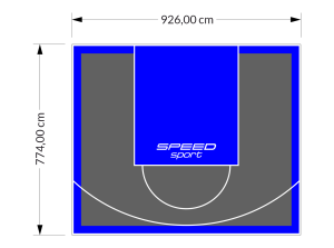 72M2/774X926CM GRAFITOWO-NIEBIESKIE BOISKO DO KOSZYKÓWKI SPEEDSPORT HEXA POWER PRO