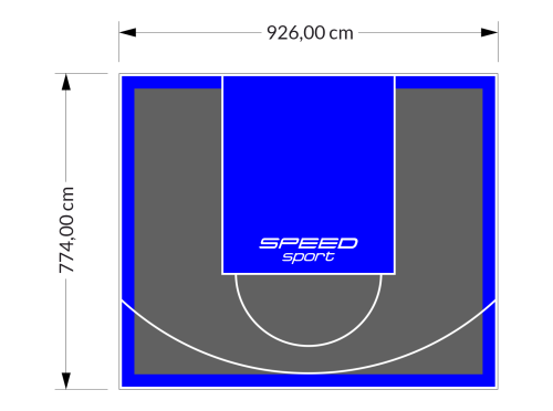 72M2/774X926CM GRAFITOWO-NIEBIESKIE BOISKO DO KOSZYKÓWKI SPEEDSPORT HEXA POWER PRO