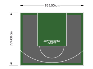 72M2/774X926CM GRAFITOWO-ZIELONE BOISKO DO KOSZYKÓWKI SPEEDSPORT HEXA POWER PRO