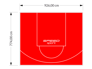 72M2/774X926CM CZERWONE BOISKO DO KOSZYKÓWKI SPEEDSPORT HEXA POWER PRO