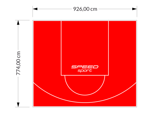 72M2/774X926CM CZERWONE BOISKO DO KOSZYKÓWKI SPEEDSPORT HEXA POWER PRO