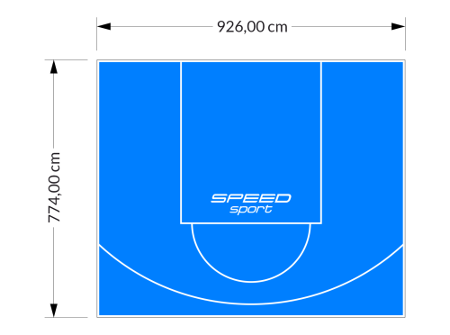 72M2/774X926CM BŁĘKITNE BOISKO DO KOSZYKÓWKI SPEEDSPORT HEXA POWER PRO