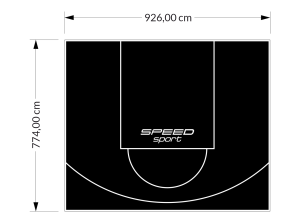 72M2/774X926CM CZARNE BOISKO DO KOSZYKÓWKI SPEEDSPORT HEXA POWER PRO