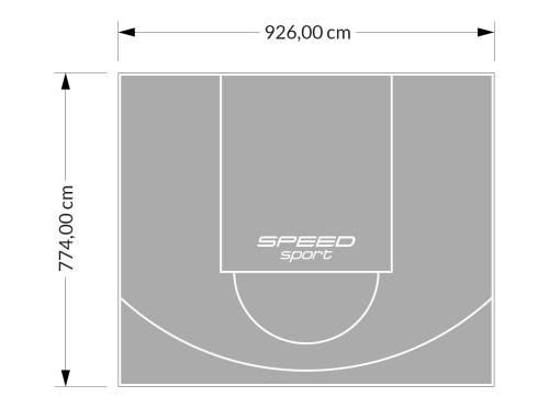 72M2/774X926CM SZARE BOISKO DO KOSZYKÓWKI SPEEDSPORT HEXA POWER PRO