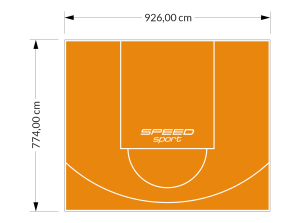 72M2/774X926CM POMARAŃCZOWE BOISKO DO KOSZYKÓWKI SPEEDSPORT HEXA POWER PRO