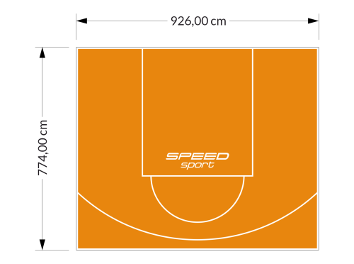 72M2/774X926CM POMARAŃCZOWE BOISKO DO KOSZYKÓWKI SPEEDSPORT HEXA POWER PRO