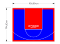 74M2/774X956CM NIEBIESKO-CZERWONE BOISKO DO KOSZYKÓWKI SPEEDSPORT HEXA POWER PRO