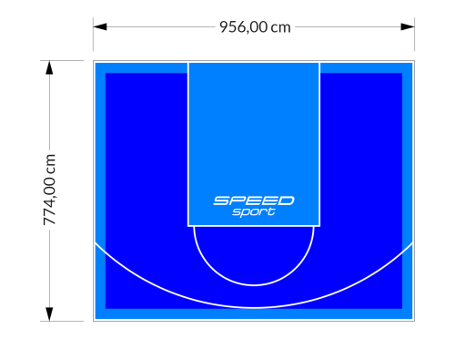 74M2/774X956CM NIEBIESKO-BŁĘKITNE BOISKO DO KOSZYKÓWKI SPEEDSPORT HEXA POWER PRO