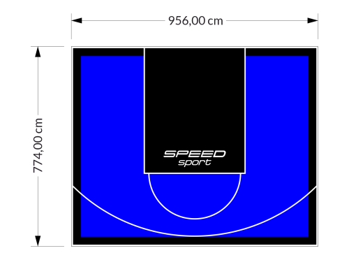 74M2/774X956CM NIEBIESKO-CZARNE BOISKO DO KOSZYKÓWKI SPEEDSPORT HEXA POWER PRO