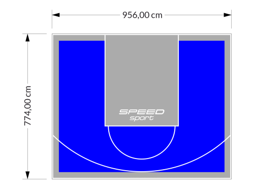 74M2/774X956CM NIEBIESKO-SZARE BOISKO DO KOSZYKÓWKI SPEEDSPORT HEXA POWER PRO