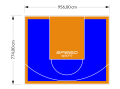 74M2/774X956CM NIEBIESKO-POMARAŃCZOWE BOISKO DO KOSZYKÓWKI SPEEDSPORT HEXA POWER PRO