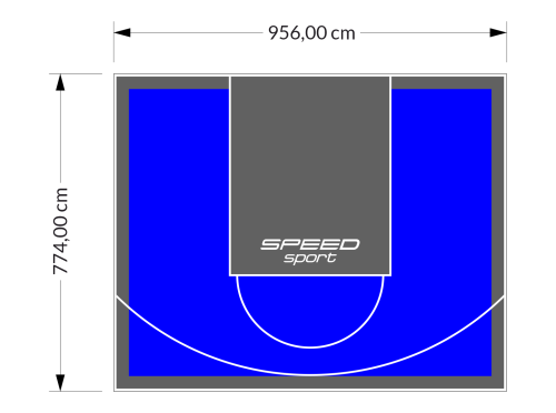 74M2/774X956CM NIEBIESKO-GRAFITOWE BOISKO DO KOSZYKÓWKI SPEEDSPORT HEXA POWER PRO