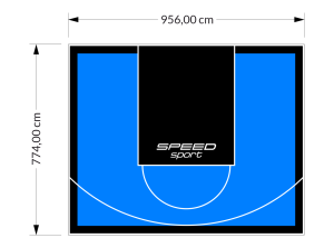 74M2/774X956CM BŁĘKITNO-CZARNE BOISKO DO KOSZYKÓWKI SPEEDSPORT HEXA POWER PRO