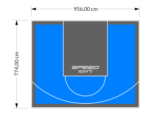 74M2/774X956CM BŁĘKITNO-GRAFITOWE BOISKO DO KOSZYKÓWKI SPEEDSPORT HEXA POWER PRO