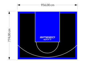 74M2/774X956CM CZARNO-NIEBIESKIE BOISKO DO KOSZYKÓWKI SPEEDSPORT HEXA POWER PRO