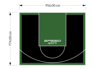 74M2/774X956CM CZARNO-ZIELONE BOISKO DO KOSZYKÓWKI SPEEDSPORT HEXA POWER PRO