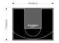74M2/774X956CM CZARNO-GRAFITOWE BOISKO DO KOSZYKÓWKI SPEEDSPORT HEXA POWER PRO