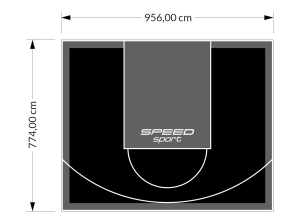 74M2/774X956CM CZARNO-GRAFITOWE BOISKO DO KOSZYKÓWKI SPEEDSPORT HEXA POWER PRO