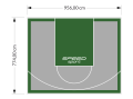 74M2/774X956CM SZARO-ZIELONE BOISKO DO KOSZYKÓWKI SPEEDSPORT HEXA POWER PRO