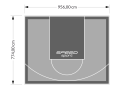 74M2/774X956CM SZARO-GRAFITOWE BOISKO DO KOSZYKÓWKI SPEEDSPORT HEXA POWER PRO