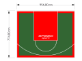 74M2/774X956CM ZIELONO-CZERWONE BOISKO DO KOSZYKÓWKI SPEEDSPORT HEXA POWER PRO