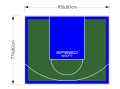 74M2/774X956CM ZIELONO-NIEBIESKIE BOISKO DO KOSZYKÓWKI SPEEDSPORT HEXA POWER PRO