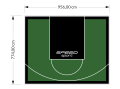 74M2/774X956CM ZIELONO-CZARNE BOISKO DO KOSZYKÓWKI SPEEDSPORT HEXA POWER PRO