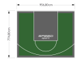 74M2/774X956CM ZIELONO-GRAFITOWE BOISKO DO KOSZYKÓWKI SPEEDSPORT HEXA POWER PRO