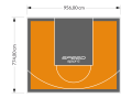 74M2/774X956CM POMARAŃCZOWO-GRAFITOWE BOISKO DO KOSZYKÓWKI SPEEDSPORT HEXA POWER PRO