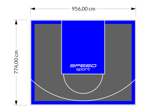 74M2/774X956CM GRAFITOWO-NIEBIESKIE BOISKO DO KOSZYKÓWKI SPEEDSPORT HEXA POWER PRO