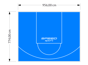74M2/774X956CM BŁĘKITNE BOISKO DO KOSZYKÓWKI SPEEDSPORT HEXA POWER PRO
