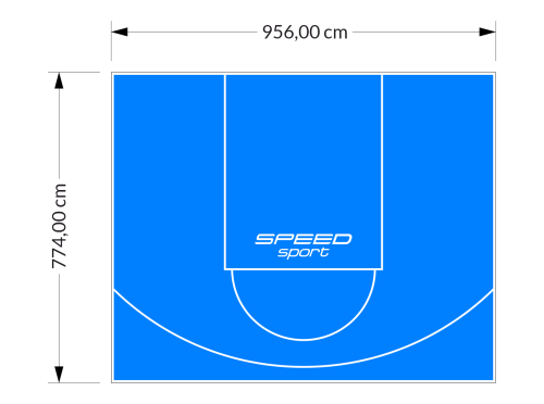 74M2/774X956CM BŁĘKITNE BOISKO DO KOSZYKÓWKI SPEEDSPORT HEXA POWER PRO