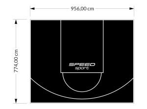 74M2/774X956CM CZARNE BOISKO DO KOSZYKÓWKI SPEEDSPORT HEXA POWER PRO