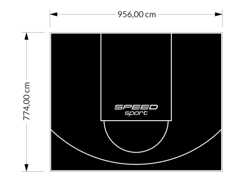 74M2/774X956CM CZARNE BOISKO DO KOSZYKÓWKI SPEEDSPORT HEXA POWER PRO