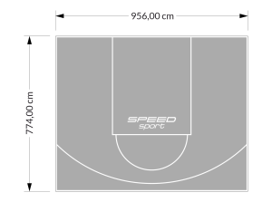 74M2/774X956CM SZARE BOISKO DO KOSZYKÓWKI SPEEDSPORT HEXA POWER PRO