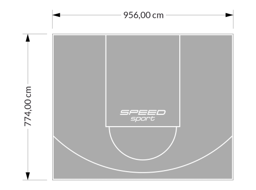 74M2/774X956CM SZARE BOISKO DO KOSZYKÓWKI SPEEDSPORT HEXA POWER PRO